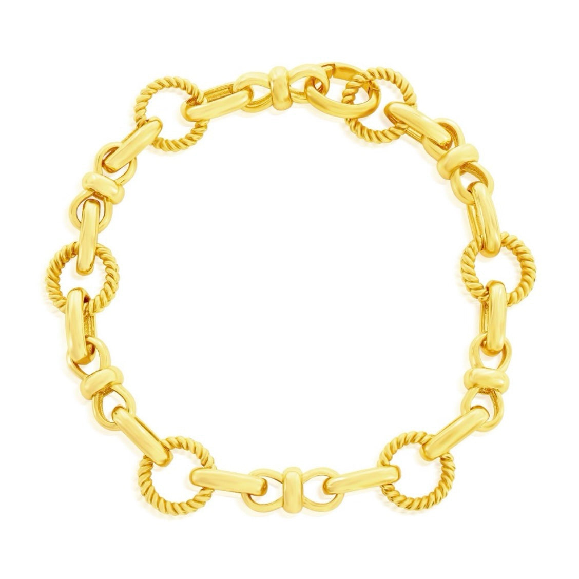 S925- 	Circle &amp; Infinity Bracelet - Gold Plated image 0