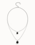 UNO DE 5O- Multi-layer pendant link necklace with black murano glass image 0