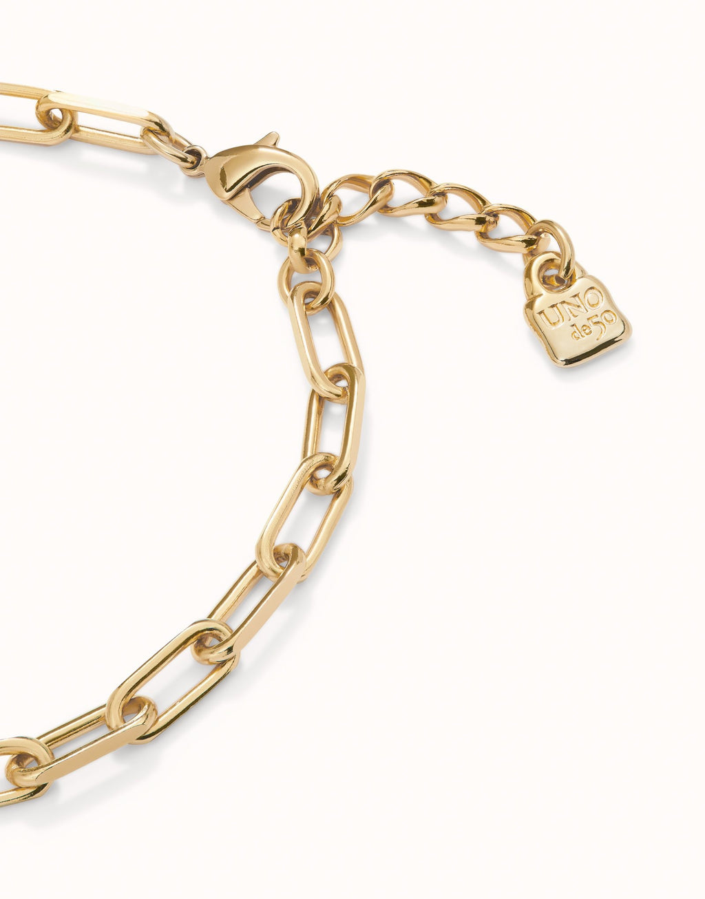 UNO DE 5O- Short oval link chain necklace Gold image 1