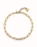 UNO DE 5O- Short oval link chain necklace Gold image 0