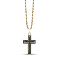 ARZ STEEL- Black CZ Cross Pendant Gold image 0