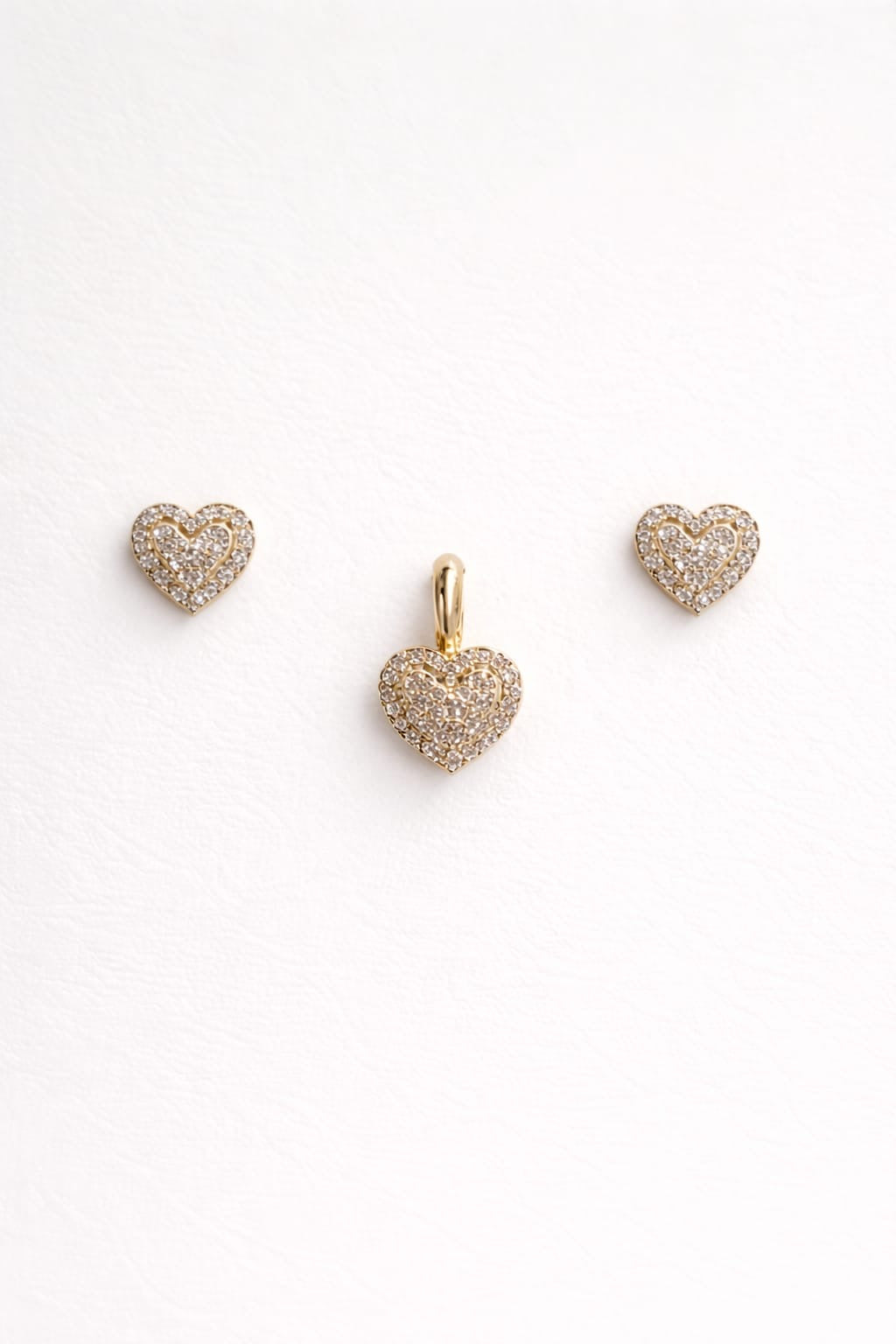 Sparkling Hearts- Pendant & Earrings Set