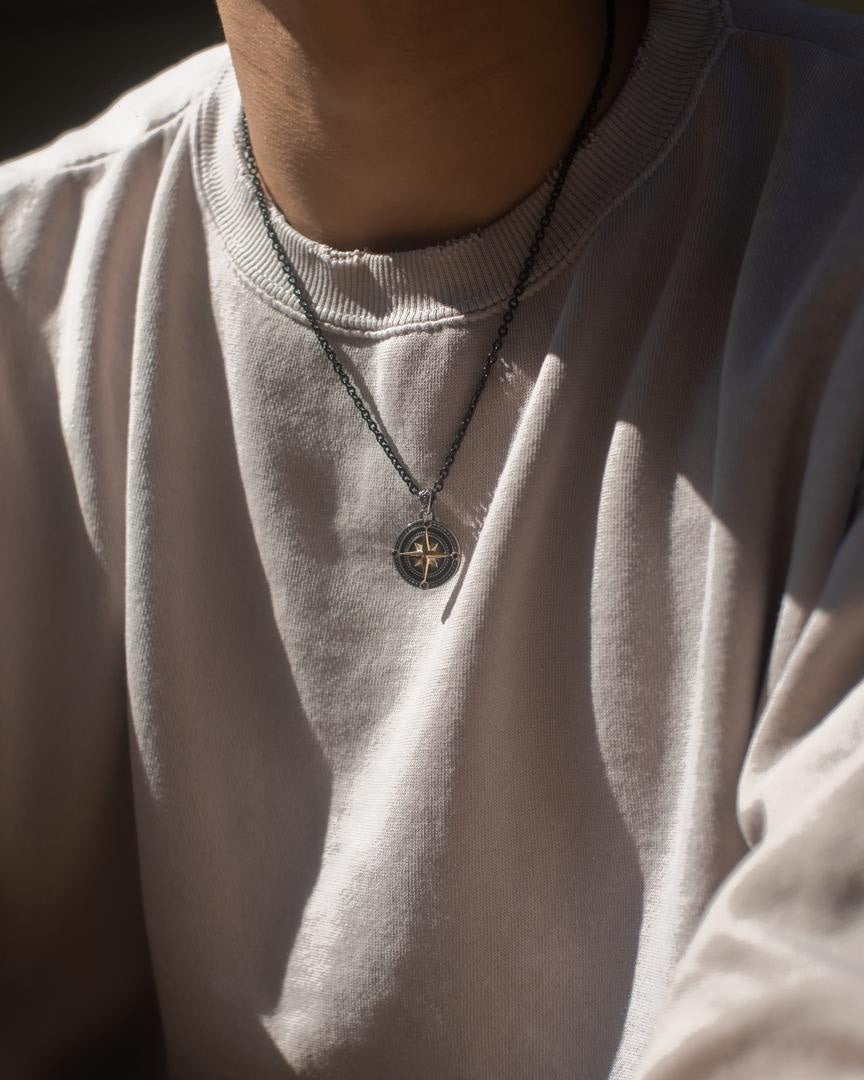 ARZ STEEL- Black North Star Pendant image 1