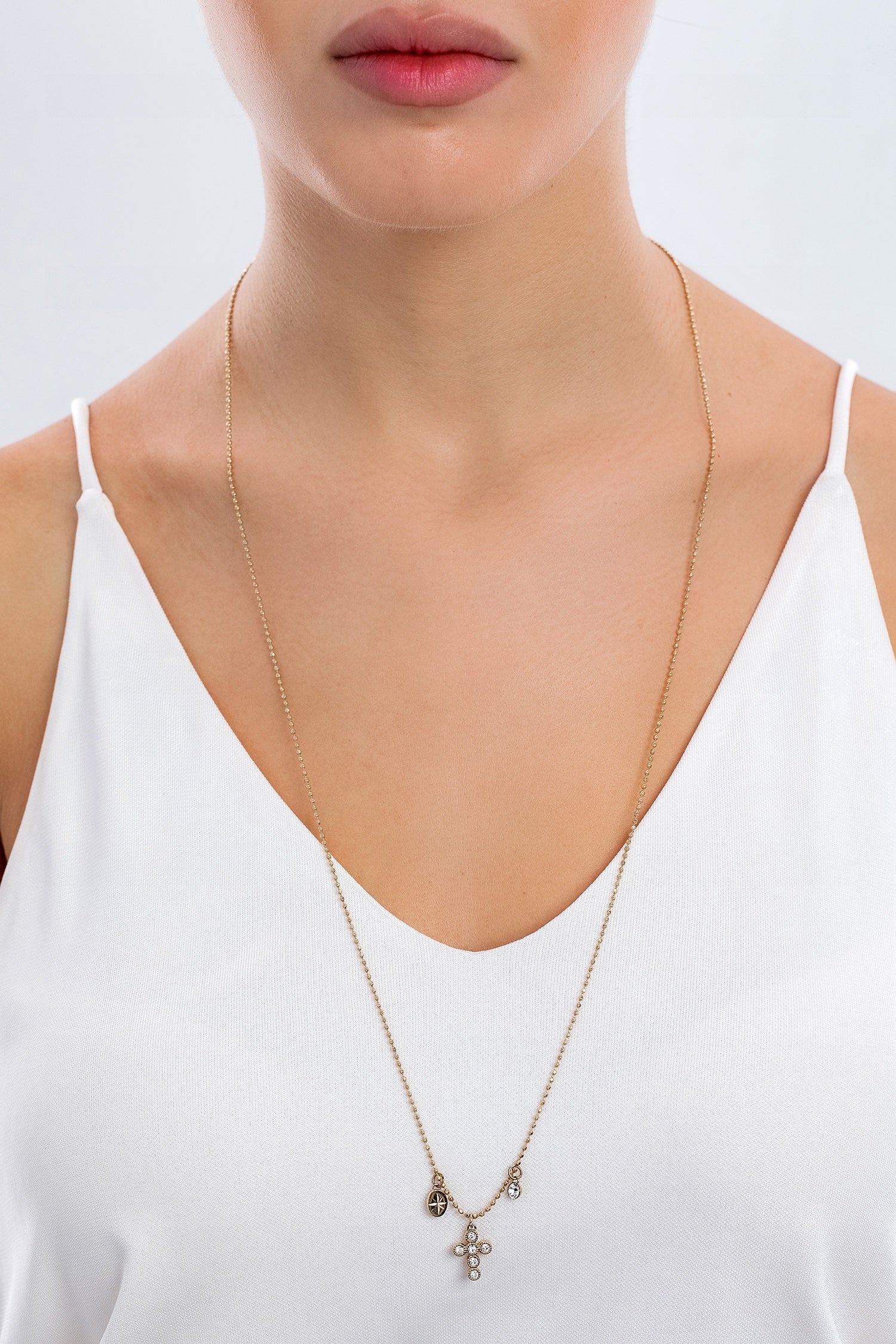 BROSWAY- Gold Cross Necklace image 1