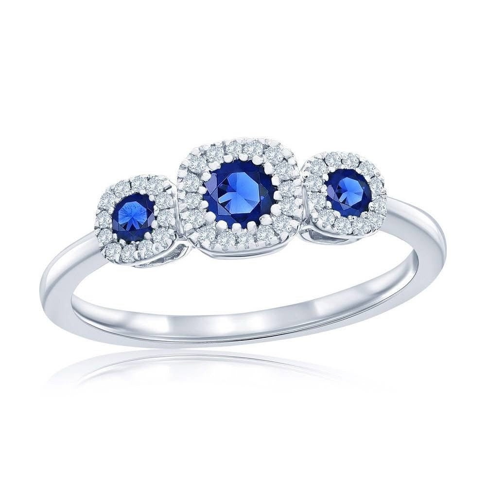 S925- Sapphire &amp; Diamonds Ring image 0