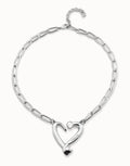 UNO DE 5O- Short link chain pendant necklace with a heart Silver image 0