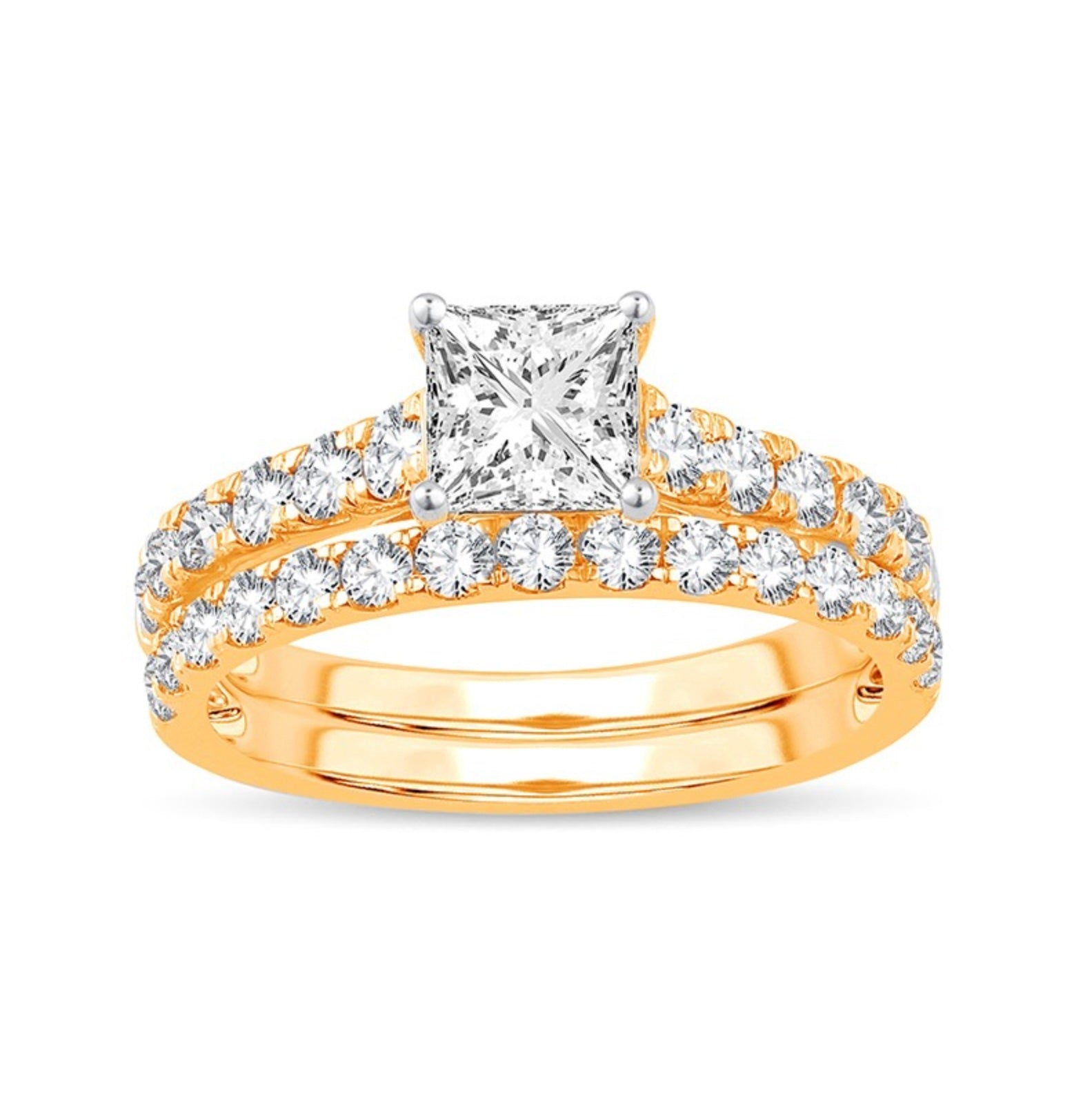 Lab Grown Diamond- Square Cut Bridal Set image 0