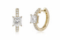 Diamond- Princess Cut Huggies