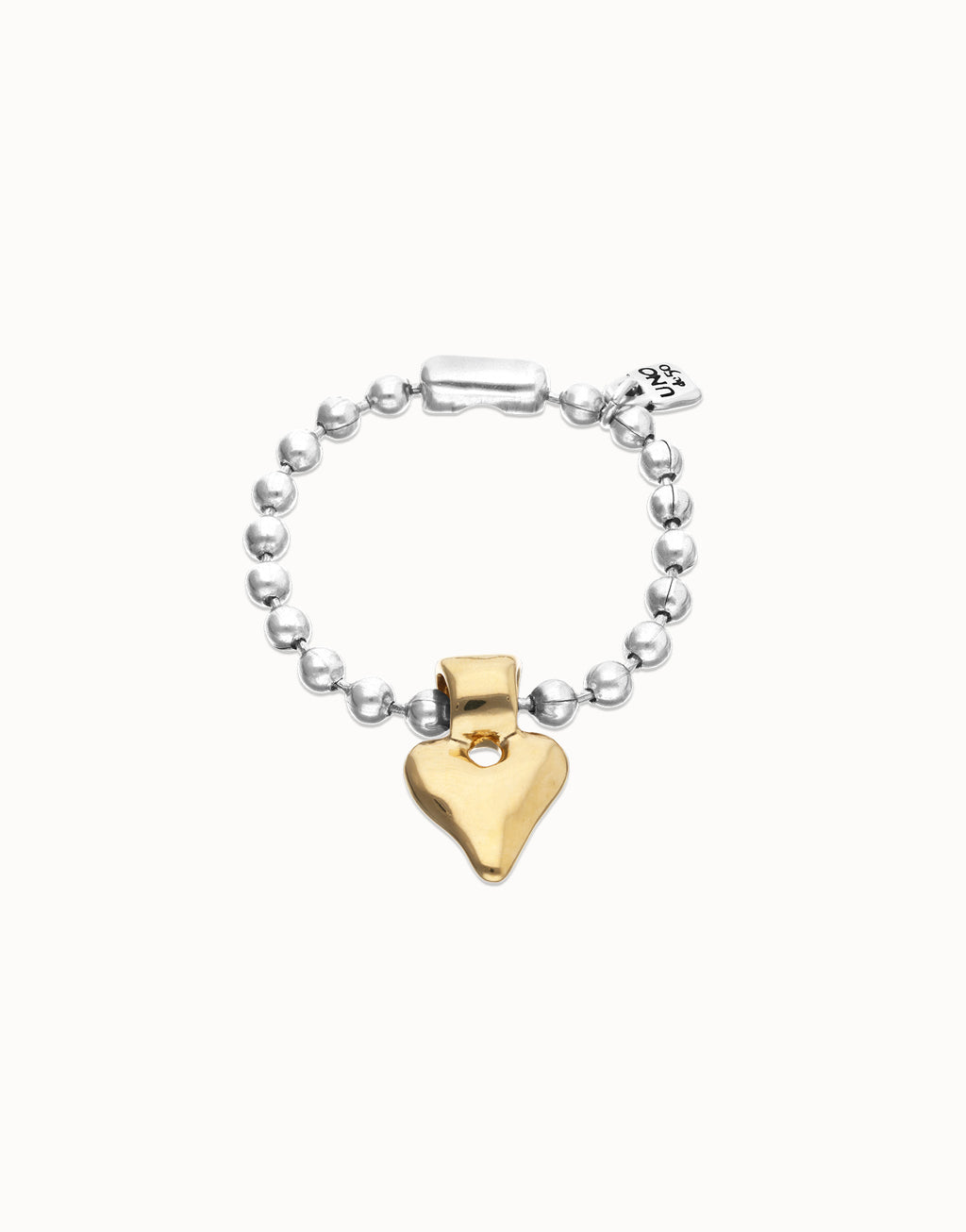 UNO DE 50- “Pálpito Collection” Bead bracelet with heart detail