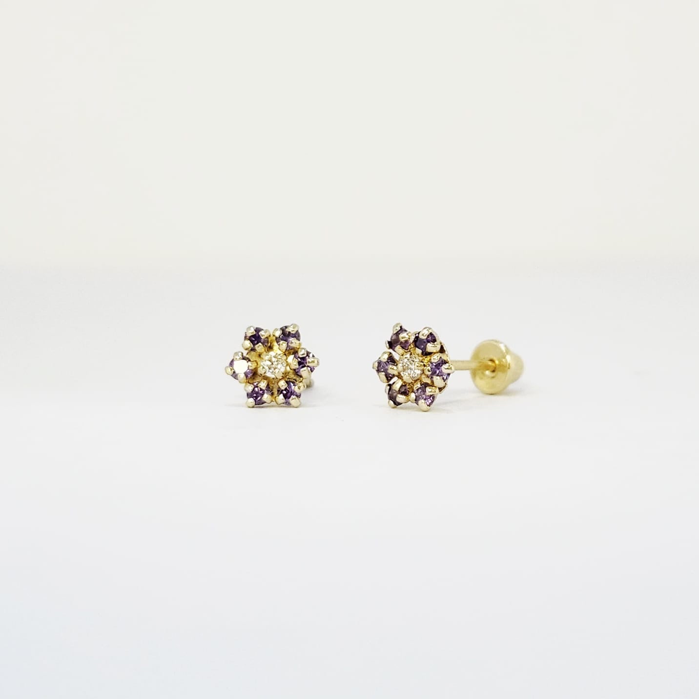 Purple Flowers Earrings image 0