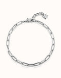 UNO DE 5O- Short oval link chain necklace Silver image 0