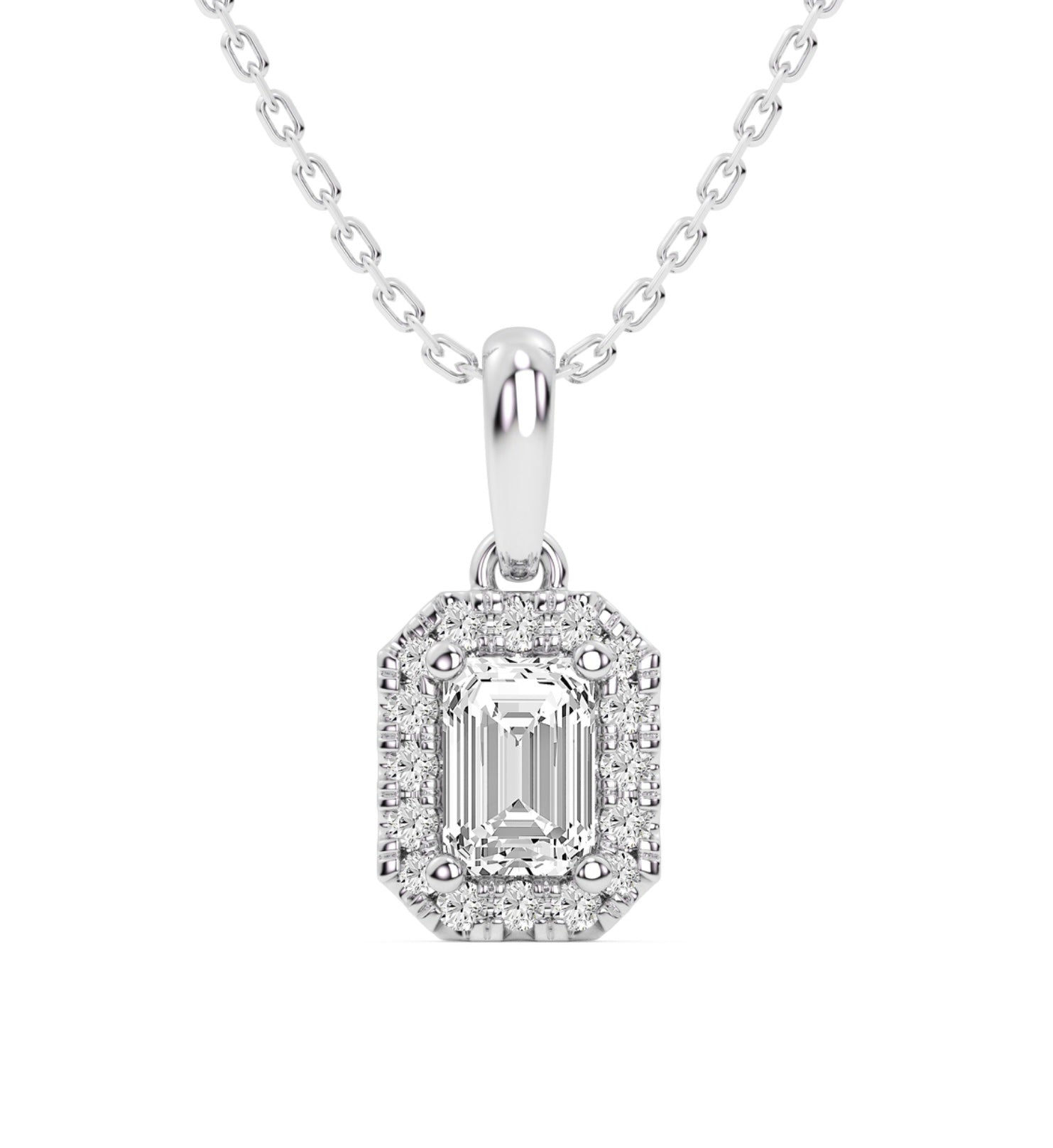 Lab Grown Diamond- Emerald Cut Pendant image 0