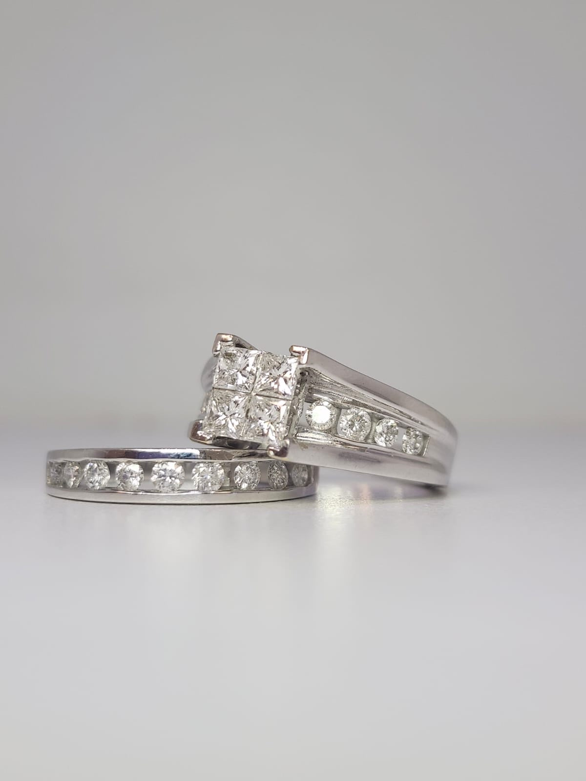 Diamond- Princess Cut Bridal Set image 0