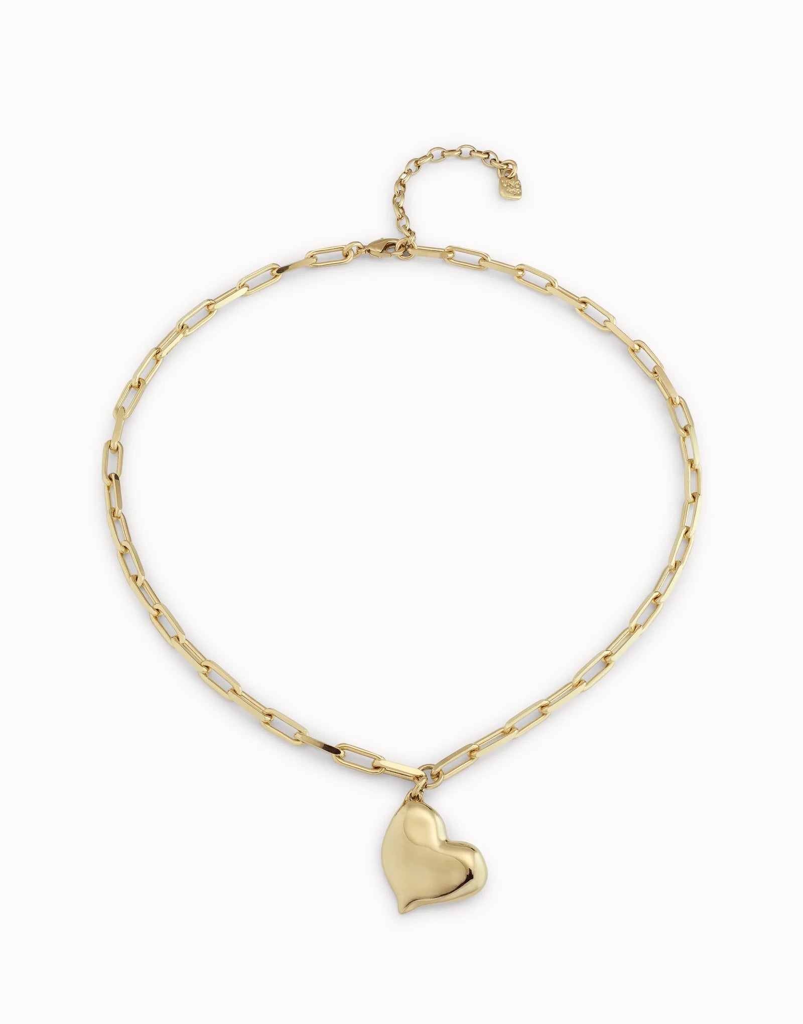 UNO DE 5O- Link chain necklace with heart- Gold image 0