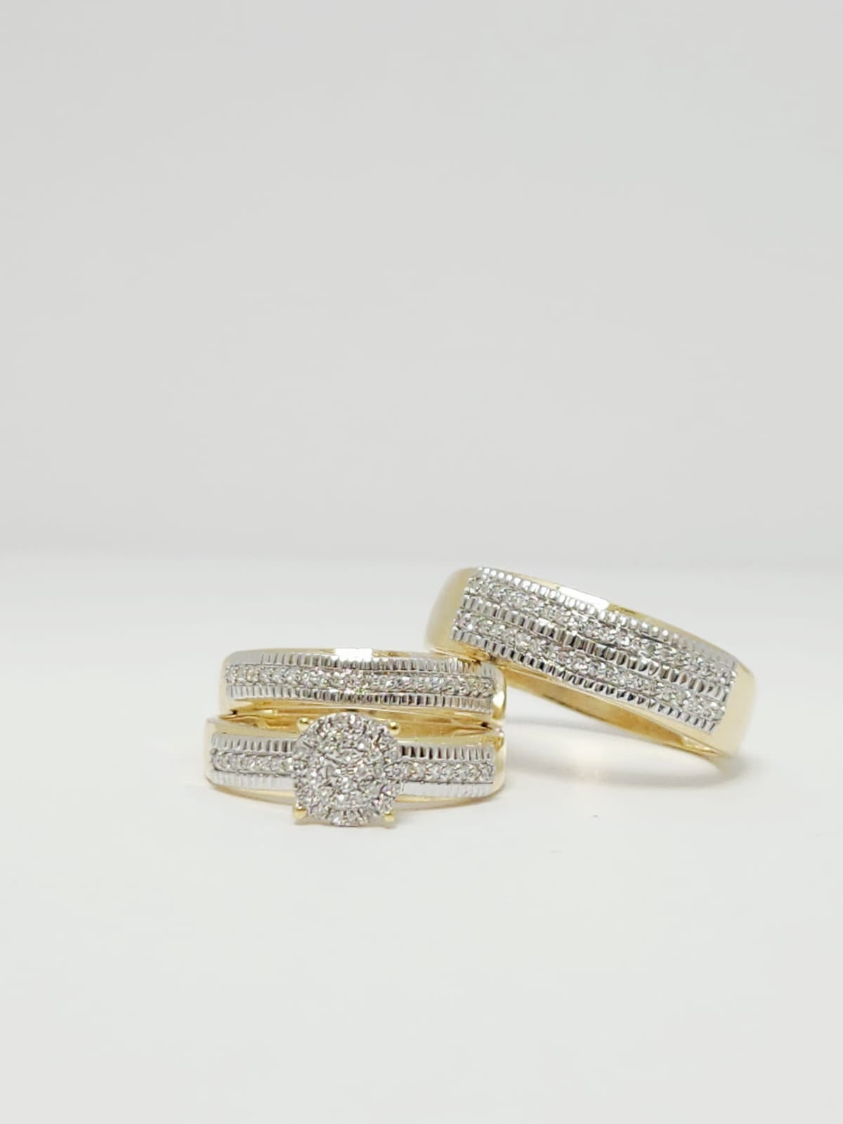 Diamond- Round Micropave Wedding Set image 0