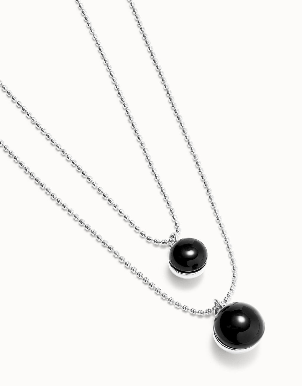 UNO DE 5O- Multi-layer pendant link necklace with black murano glass image 2