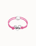 UNO DE 50 “Pálpito Collection”- Pink elastic thread bracelet with heart charm