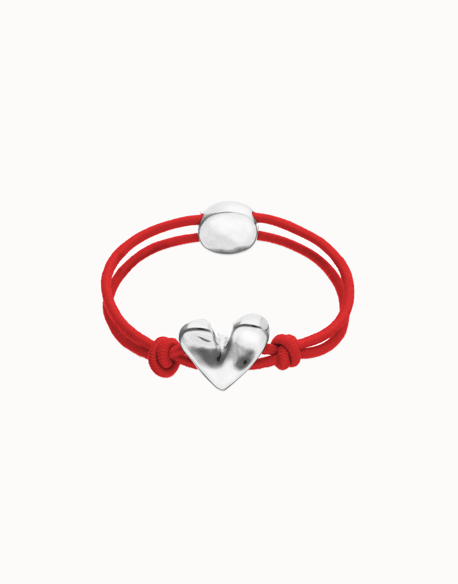 UNO DE 50 “Pálpito Collection”- Red elastic thread bracelet with heart