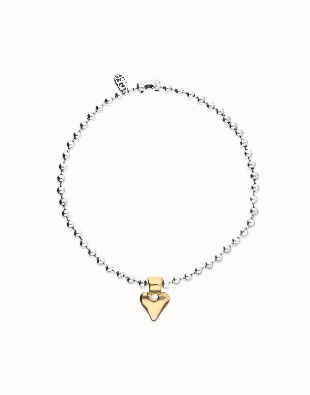UNO DE 50- “Pálpito Collection” Bead necklace with heart detail