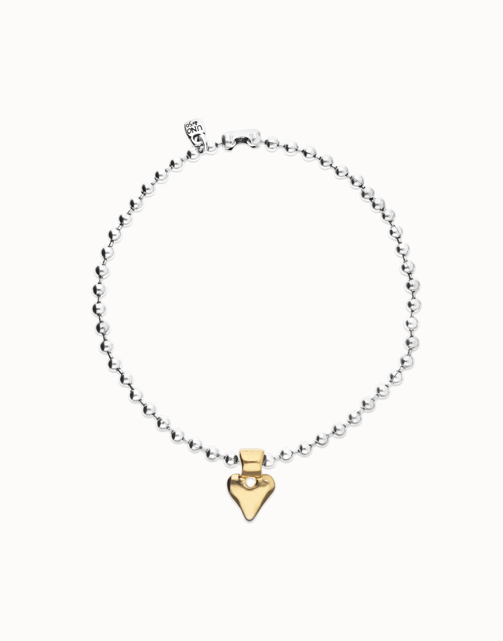 UNO DE 50- “Pálpito Collection” Bead necklace with heart detail