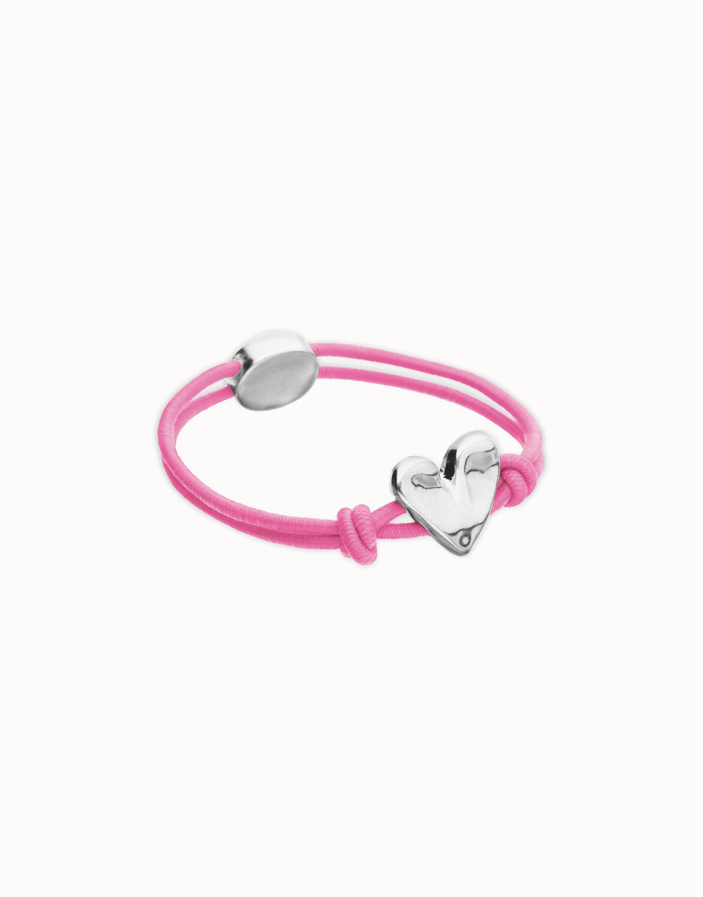 UNO DE 50 “Pálpito Collection”- Pink elastic thread bracelet with heart charm
