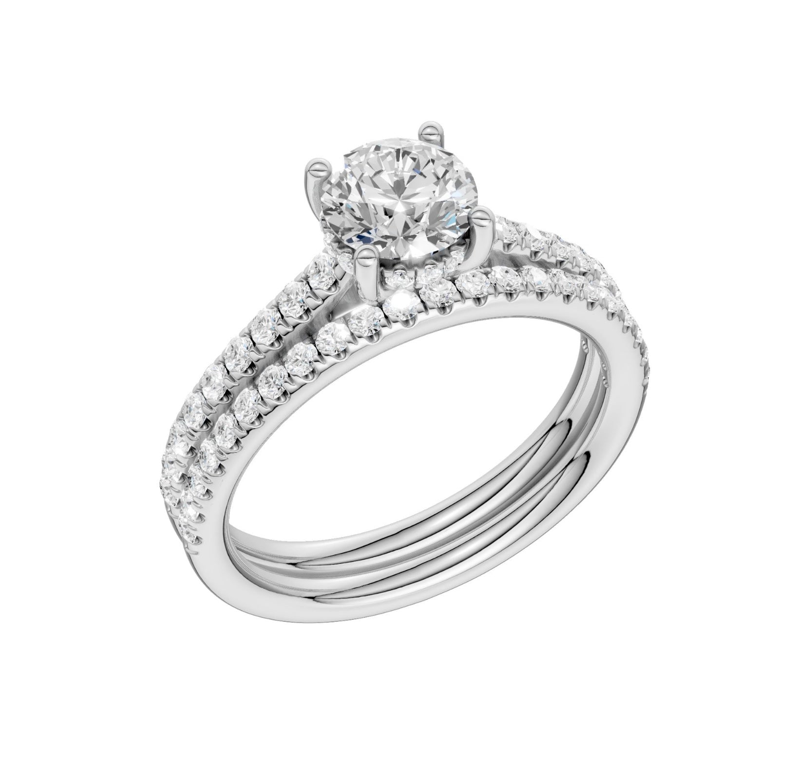 Lab Grown Diamond- Round Cut Bridal Set