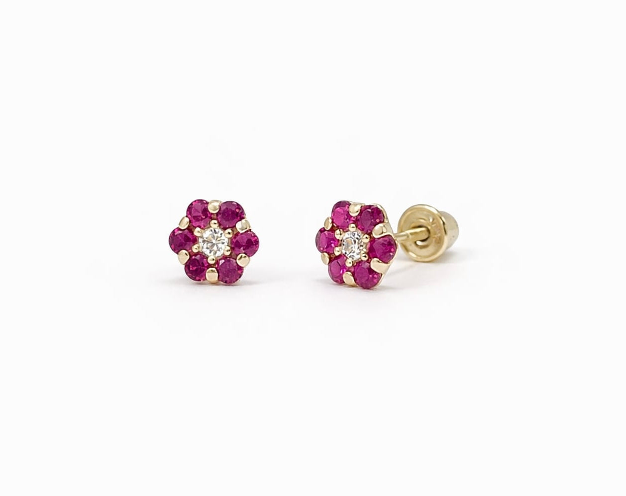Fucshia Flower Earrings