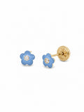 Studs- Blue Flowers Earrings