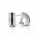 Genuine- Sapphire and Diamonds Earrings