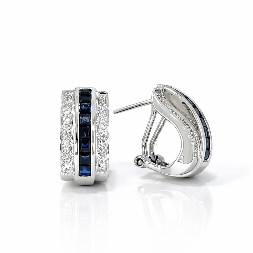 Sapphire and Diamonds Earrings