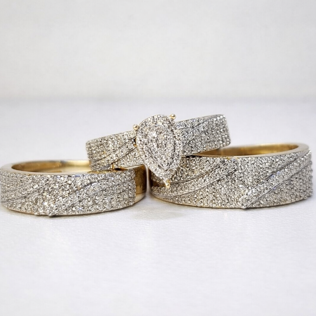 Diamond- Oval Micropave Wedding Set