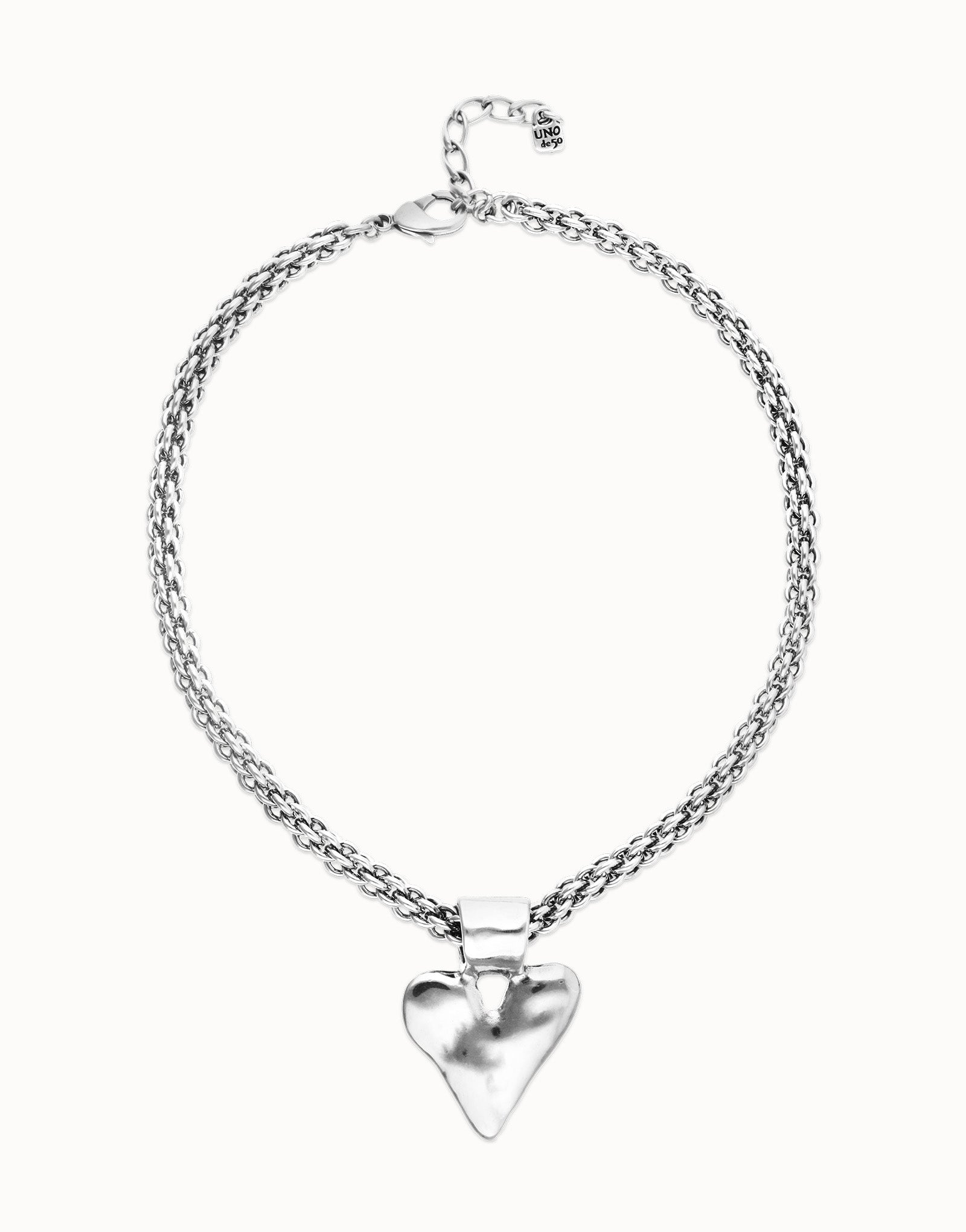 UNO DE 50 “Pálpito Collection”- Necklace with thick chain and heart detail
