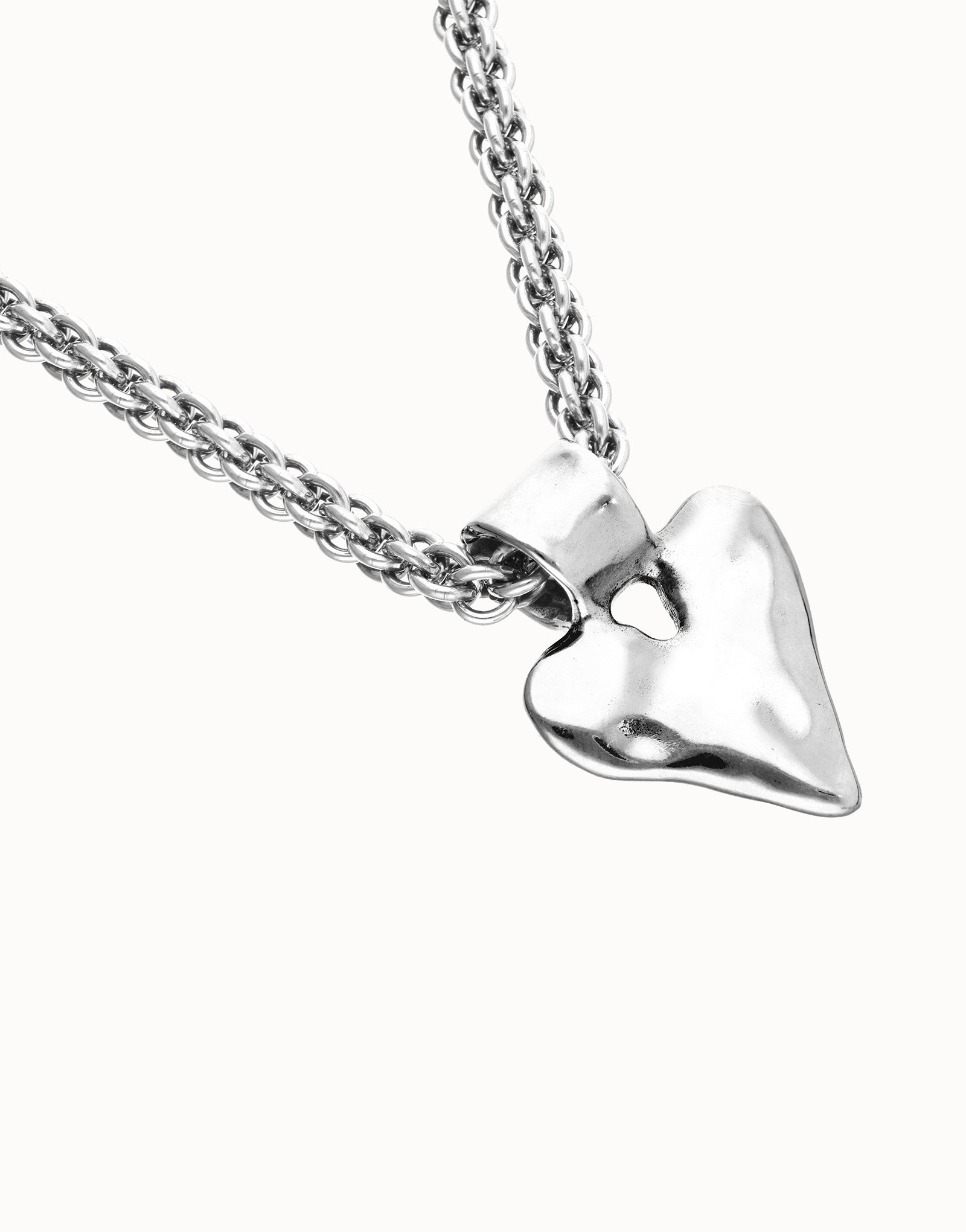UNO DE 50 “Pálpito Collection”- Necklace with thick chain and heart detail
