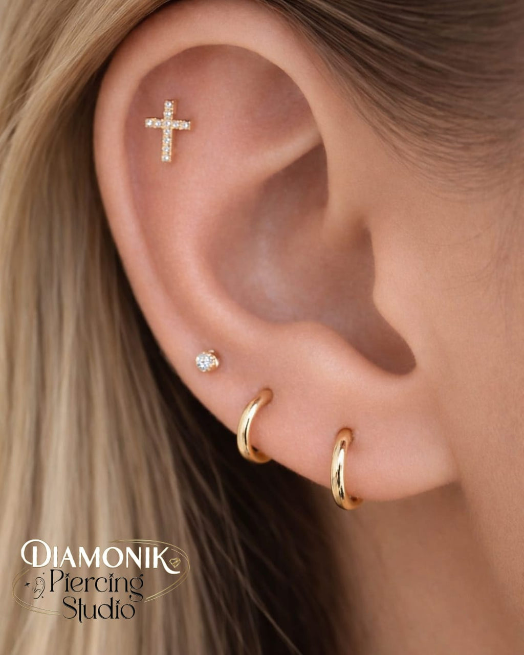 Sparkling Cross Cartilage Earring