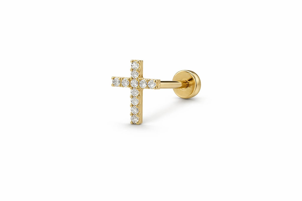 Sparkling Cross Cartilage Earring