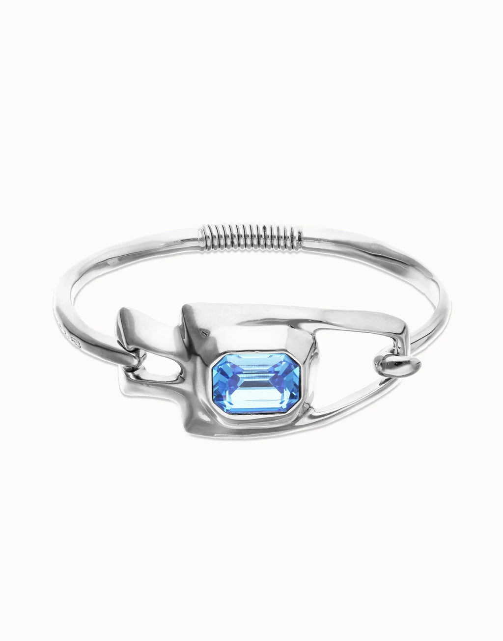 UNO DE 50- “Núcleo Collection” Semi-rigid bracelet with blue faceted crystal