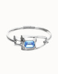 UNO DE 50- “Núcleo Collection” Semi-rigid bracelet with blue faceted crystal