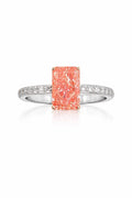 LAB GROWN DIAMOND- Pink Rectangular Cut Solitaire