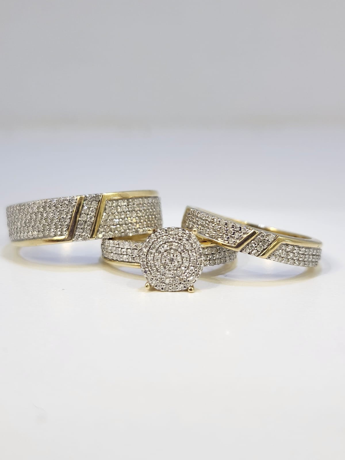 Diamond- Round Micropave Wedding Set image 0