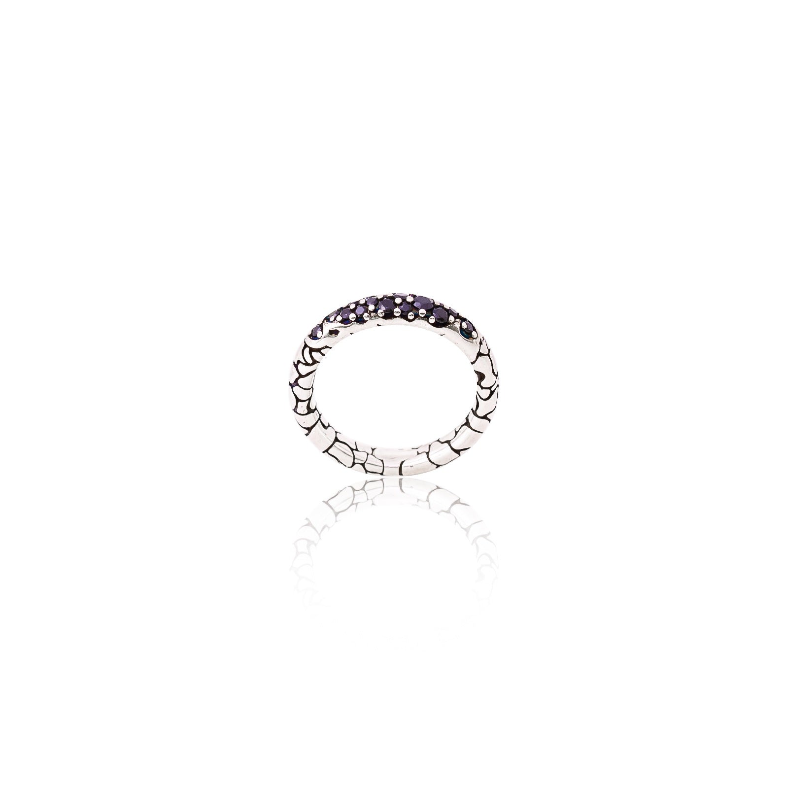 MISTERO- Silver &amp; Black CZ Ring image 0
