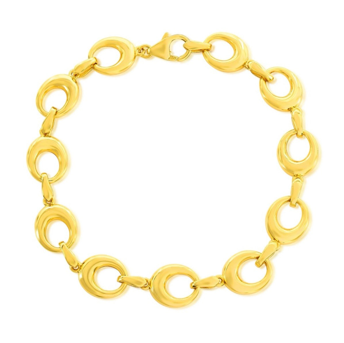 S925- Oval Link Bracelet - Gold Plated image 0