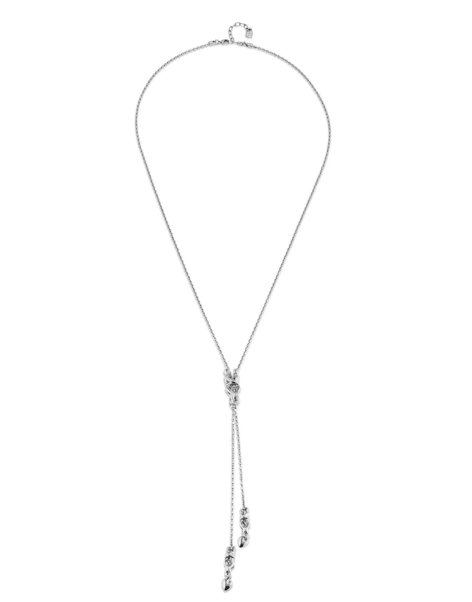 UNO DE 5O- Long adjustable chain necklace with three figures- Silver image 0