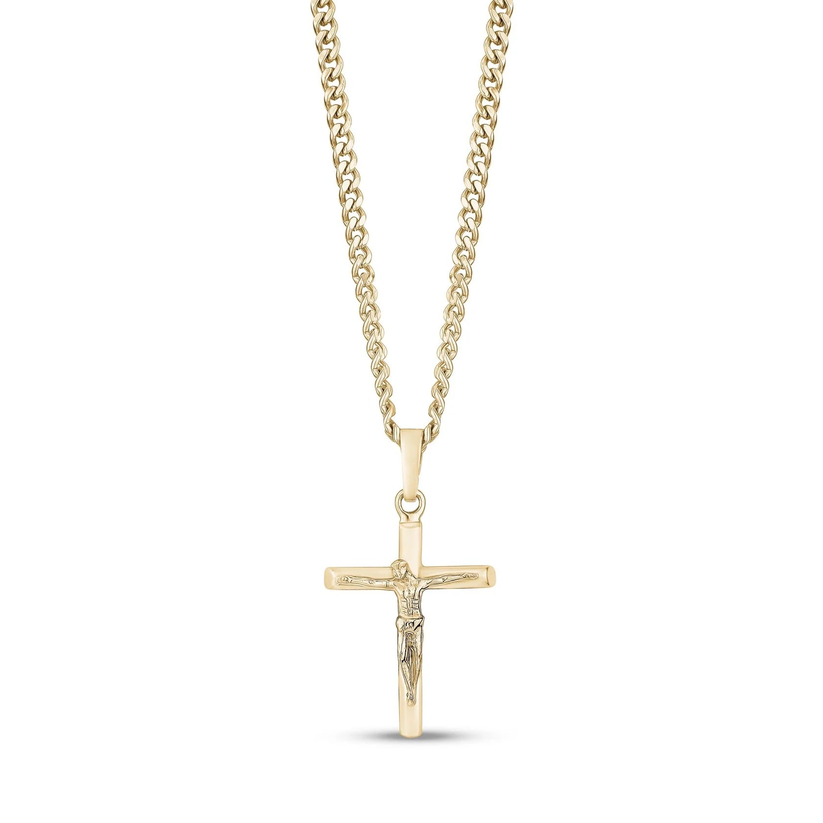 ARZ STEEL- Crucified Cross Pendant Gold image 0