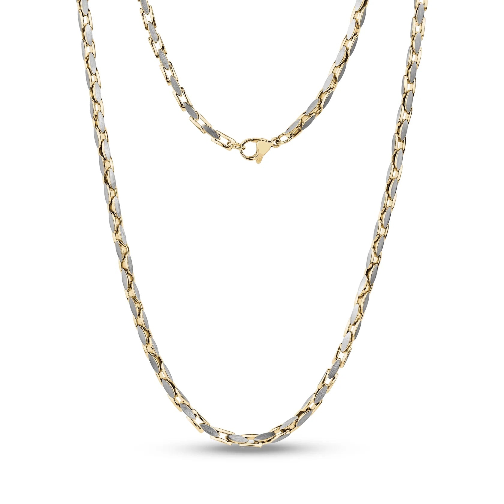 ARZ STEEL- Two-Tones Matte Oval Link Chain image 0