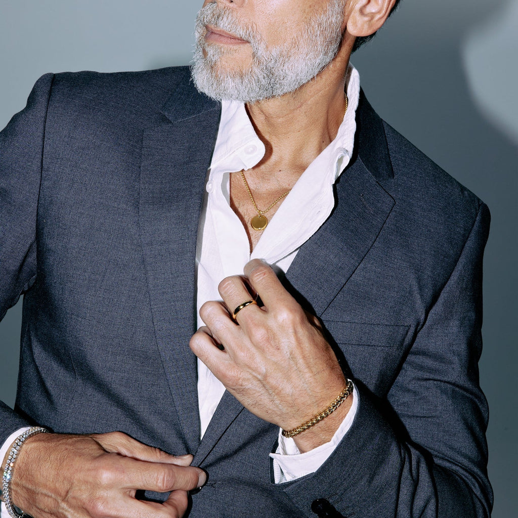 ARZ STEEL- Mini Round Pendant Gold image 1