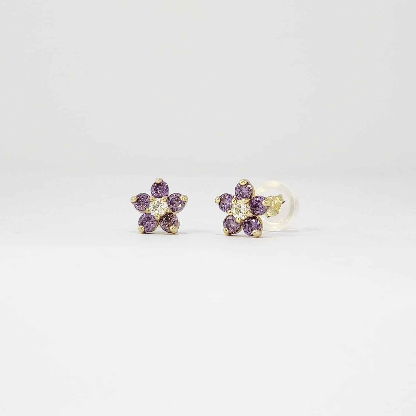 Purple Flowers Earrings image 0