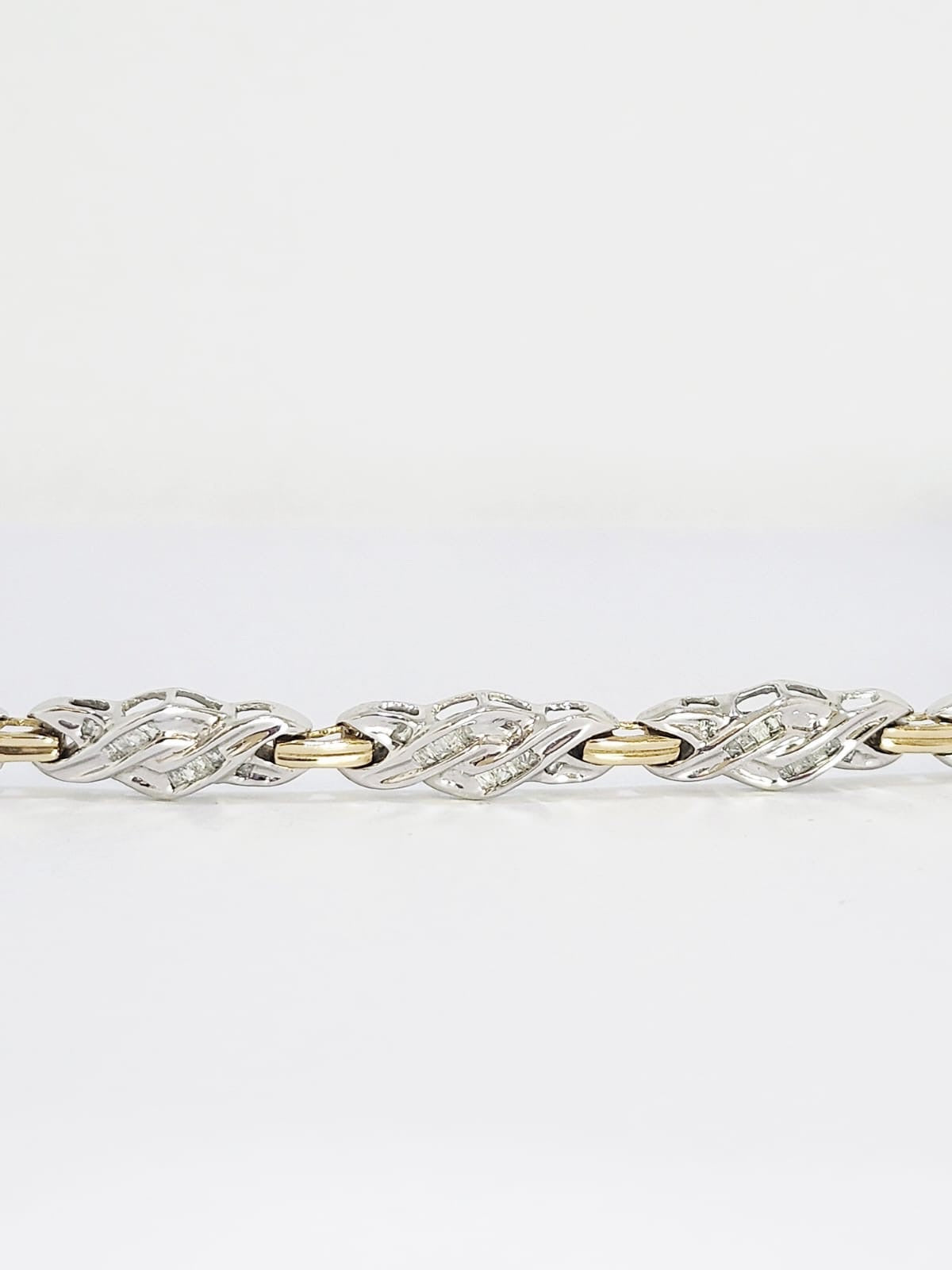 Two Tones Baguette Diamond Bracelet image 1