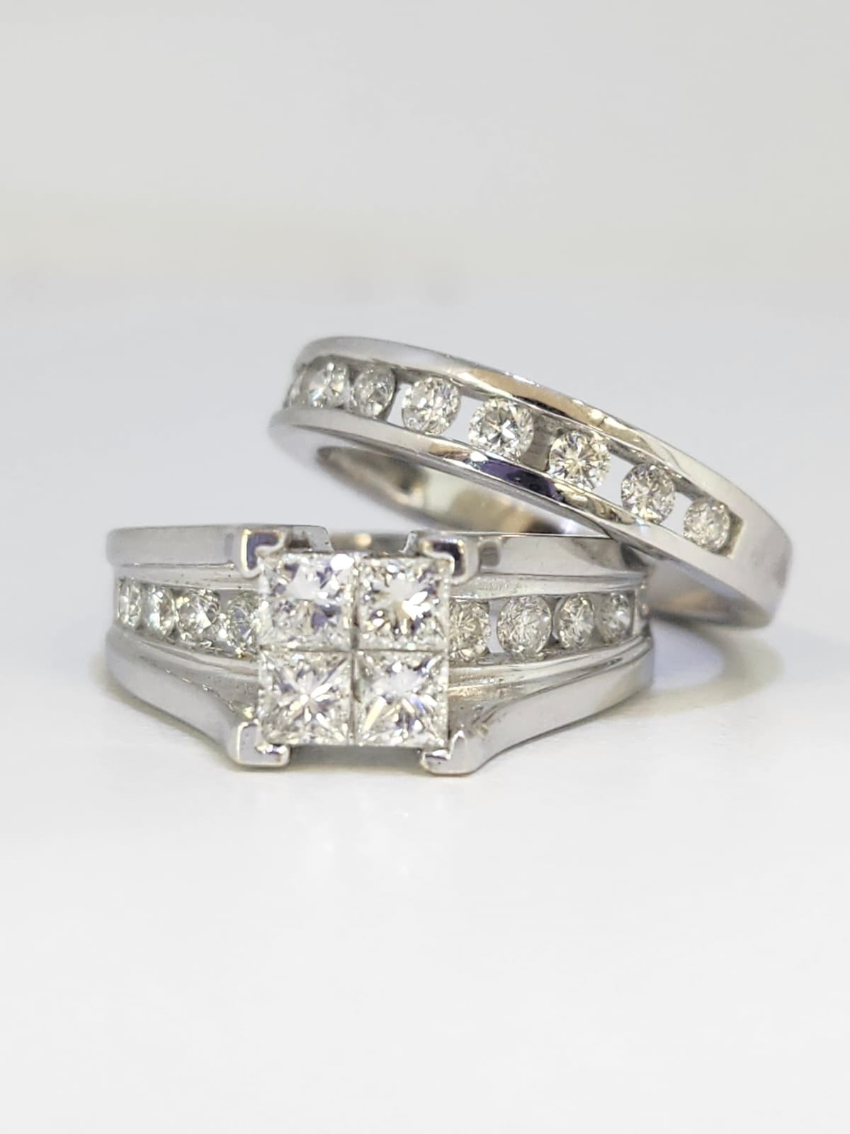Diamond- Princess Cut Bridal Set image 1
