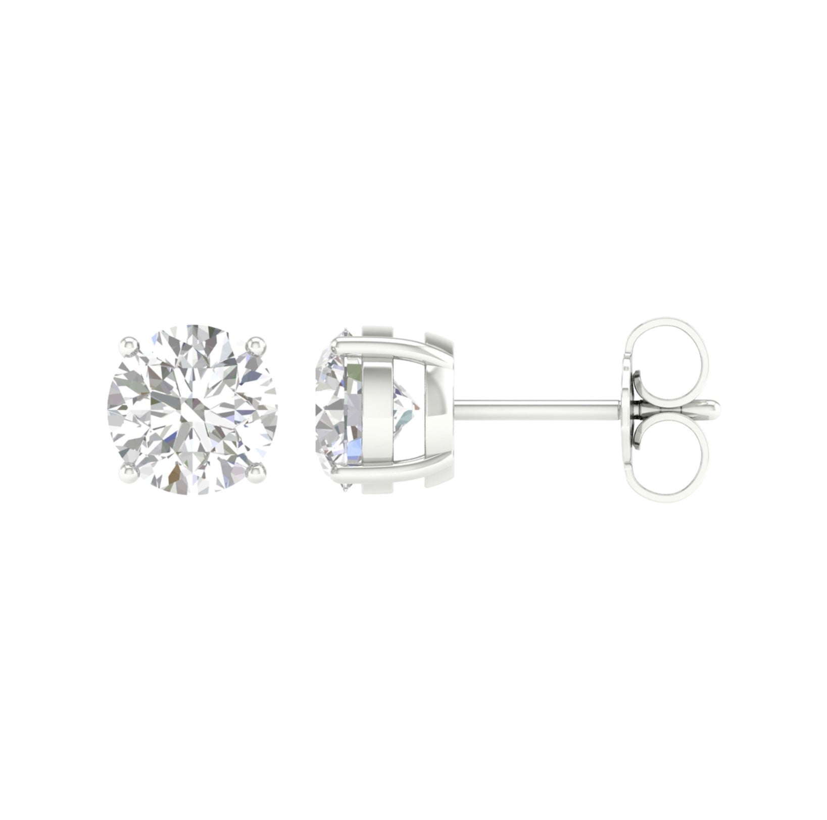 Lab Grown Diamond- 1.00ct Round Cut Earrings image 0