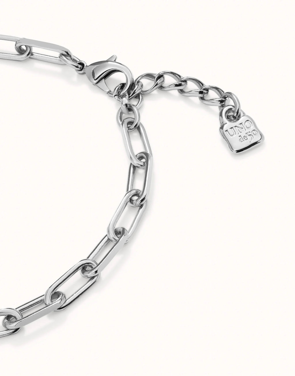 UNO DE 5O- Short oval link chain necklace Silver image 2